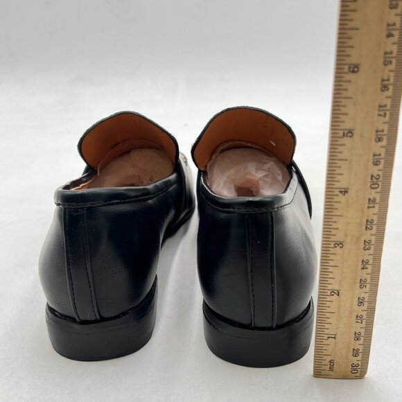 YDN Leopard Black Loafers Comfort Stacked Low Heel Poined Slip On Walking Shoes - Picture 5 of 8